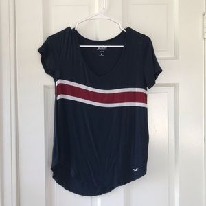 Hollister Navy Blue V-neck Tee